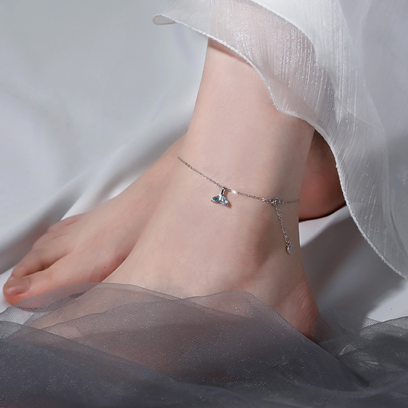 Lắc chân thời trang màu bạc kiểu hình đuôi nàng tiên cá thời trang cho nữ | BigBuy360 - bigbuy360.vn