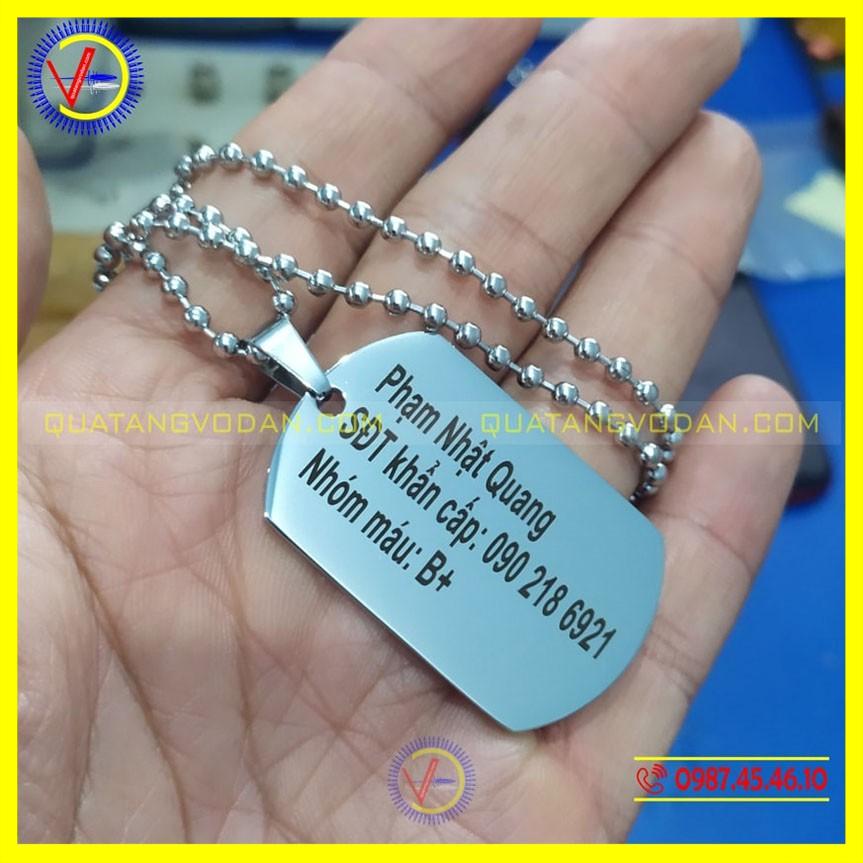 Thẻ bài Dogtag khắc tên theo yêu cầu