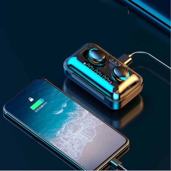 Tai nghe bluetooth AMOI F9 Pro Bluetooth 5.0 tai nghe không dây âm thanh sống động kiêm sạc dự phòng tiện lợi | BigBuy360 - bigbuy360.vn