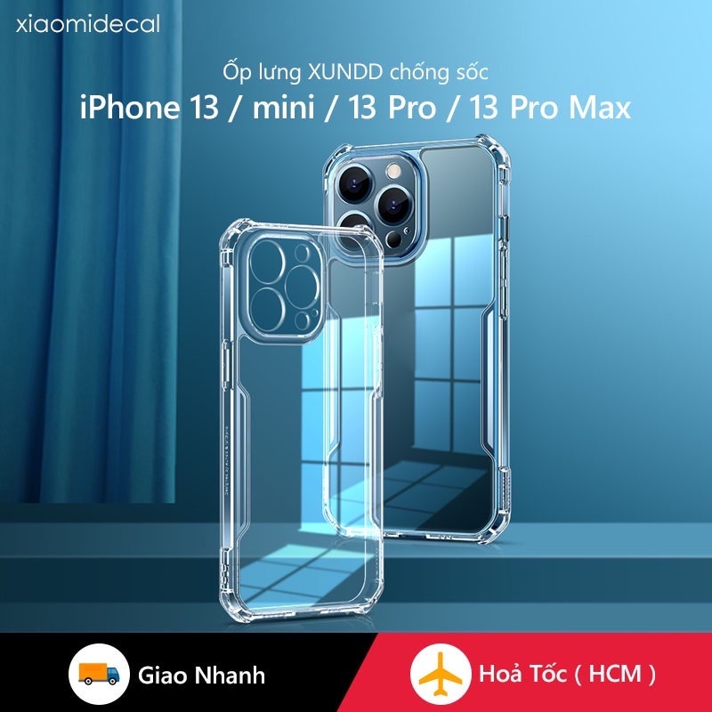Ốp lưng XUNDD iPhone 13 Mini / 13 / 13 Pro / 13 Pro Max, TPU chống sốc, trong suốt