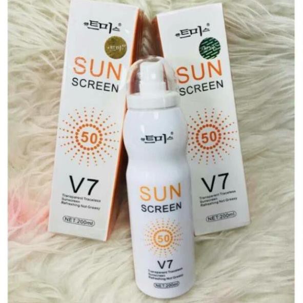 Kem chống nắng toàn thân dưỡng trắng da dạng xịt SUN SCREEN V7 Hàn Quốc