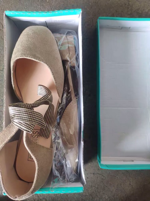 Giày Búp Bê Thắt Nơ Cổ Chân, Giày Búp Bê Da lộn, Bánh Bèo Xinh Xắn ( Ảnh Thật) | BigBuy360 - bigbuy360.vn