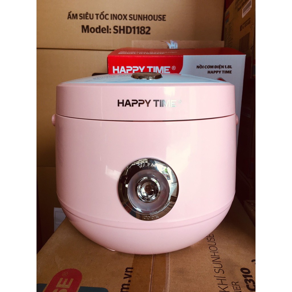 [CHÍNH HÃNG BẢO HÀNH 1 NĂM] NỒI CƠM ĐIỆN SUNHOUSE HAPPY TIME HTD8522G 1.2L/HTD8521P 1.8L, thân nhựa siêu bền