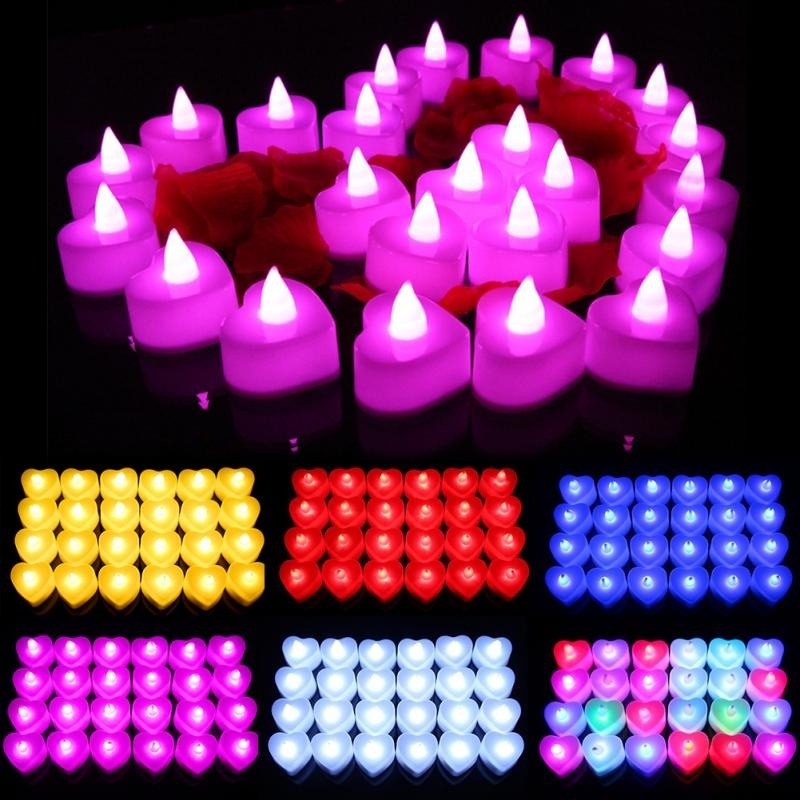 1 cây nến điện tử hình trái tim có đèn LED sáng tạo lãng mạn cho trang trí
