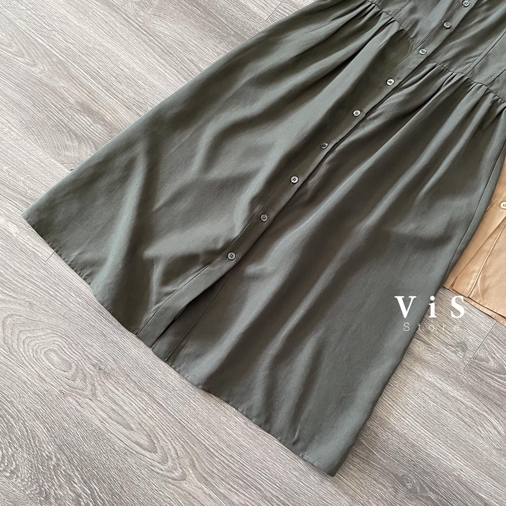 Đầm sơ mi nữ tay dài