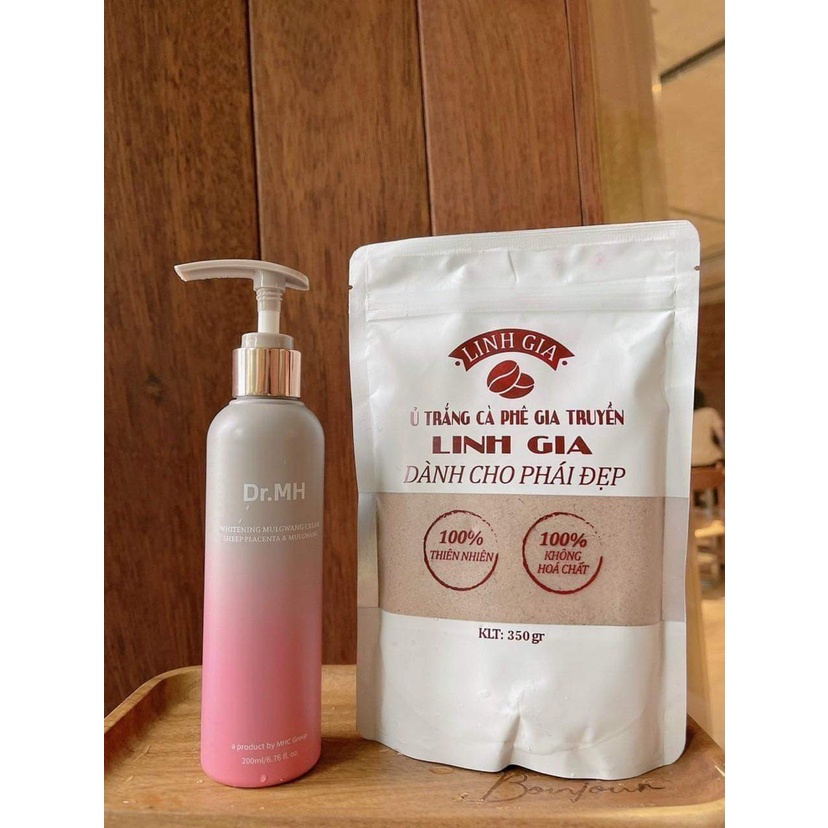 Ủ trắng Cafe tẩy tế bào chết gia truyền Linh Gia 100% thiên nhiên Face & Body – 350gr