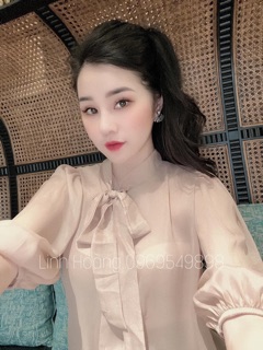 ÁO SƠ MI NỮ NÂU ĐẤT CỔ NƠ KHUY BỌC