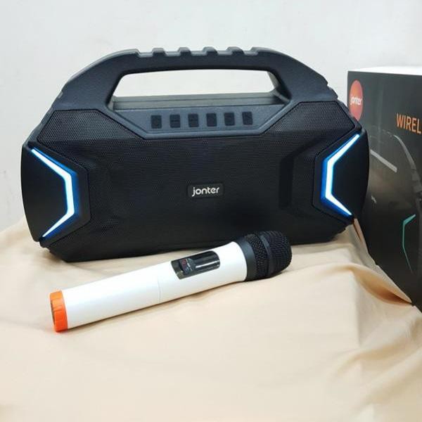 Loa Bluetooth Karaoke cao cấp Jonter M100 Chất âm cực hay, công suất 40W, pin 4000mAh dùng 12h (Đen) + Kèm 01 micro