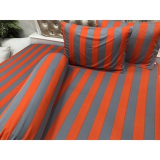 Bộ Drap thun Hàn Quốc 4 món sọc cam