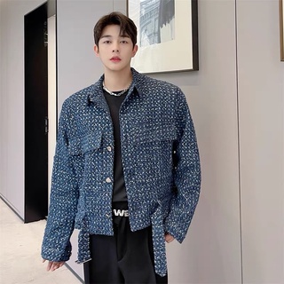 Áo khoác dạ tweed nam dáng lửng |tahishop|