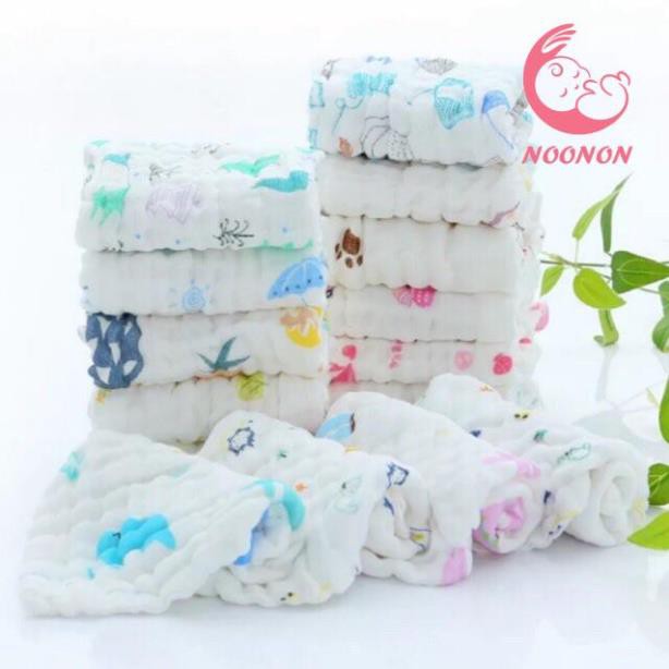 Khăn Mặt 𝑭𝑹𝑬𝑬𝑺𝑯𝑰𝑷  Khăn Xô Nhăn 6 Lớp Rửa Mặt Cho Bé