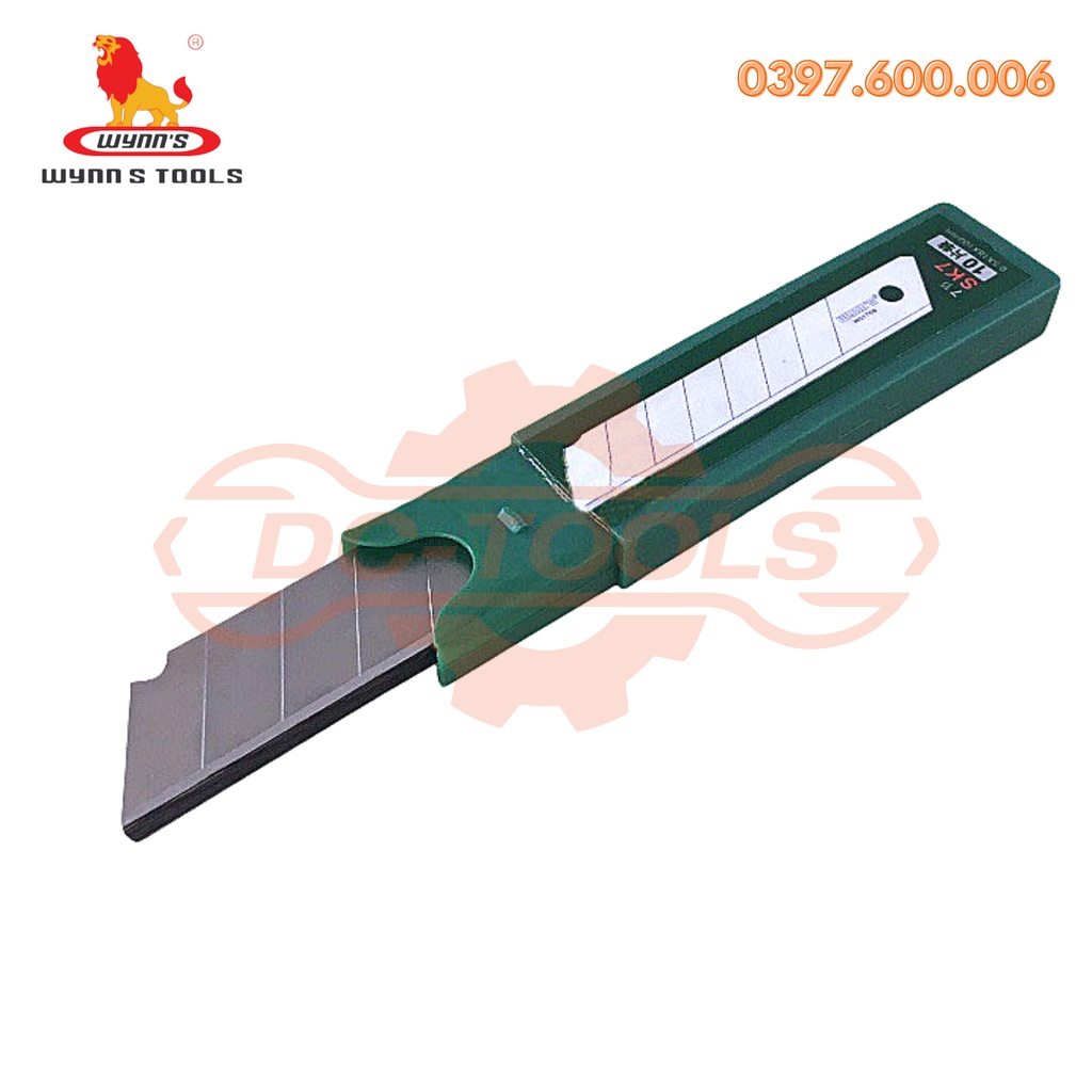 Lưỡi dao rọc giấy lớn nhỏ mini hộp 10 lưỡi dao trổ to dọc cắt Wynn's W0178B. Dụng cụ cầm tay DC_TOOLS