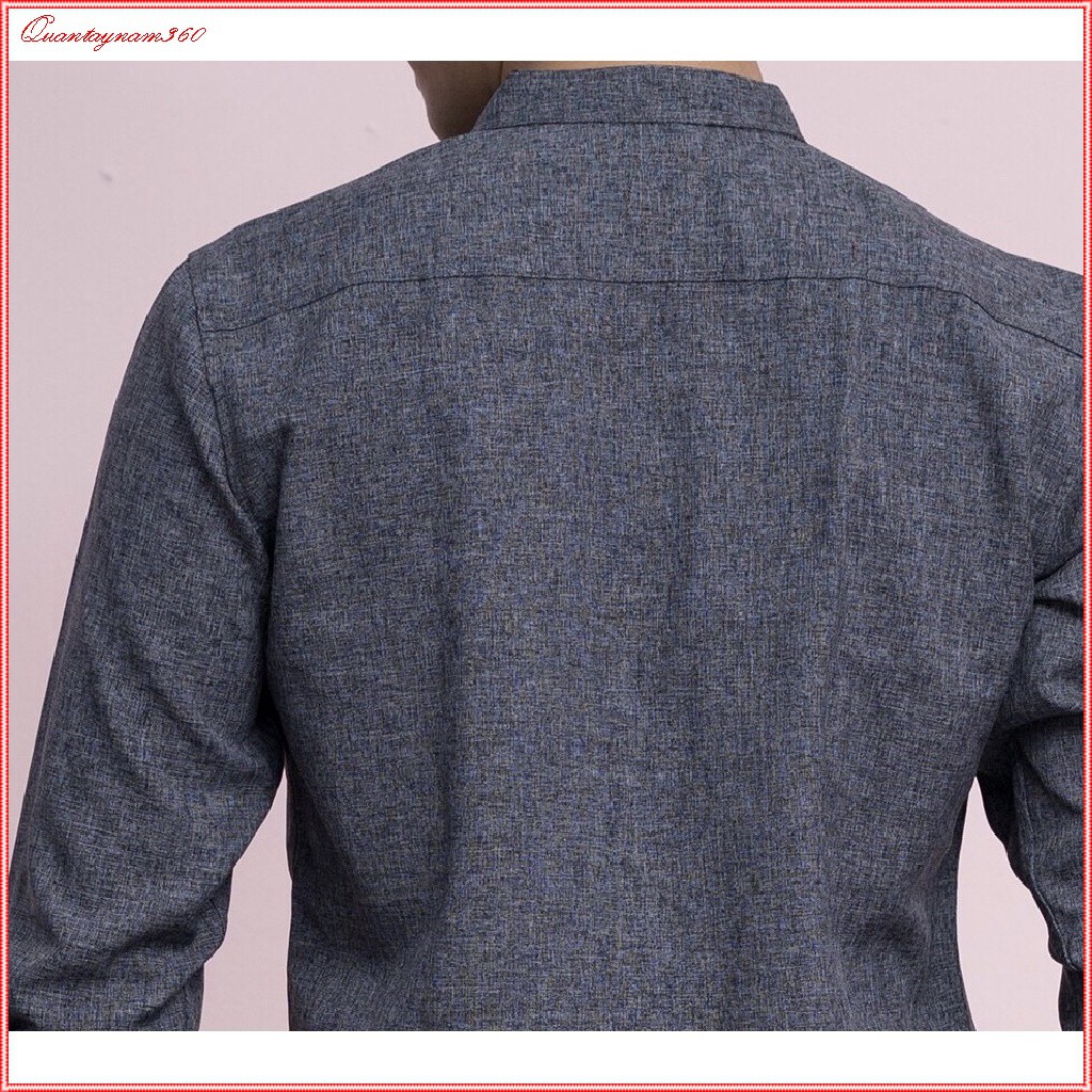 Áo sơ mi nam cổ tàu cách điệu dài tay chất vải đũi rẻ đẹp chất lượng tuyệt vời phong cách Hàn Quốc | BigBuy360 - bigbuy360.vn