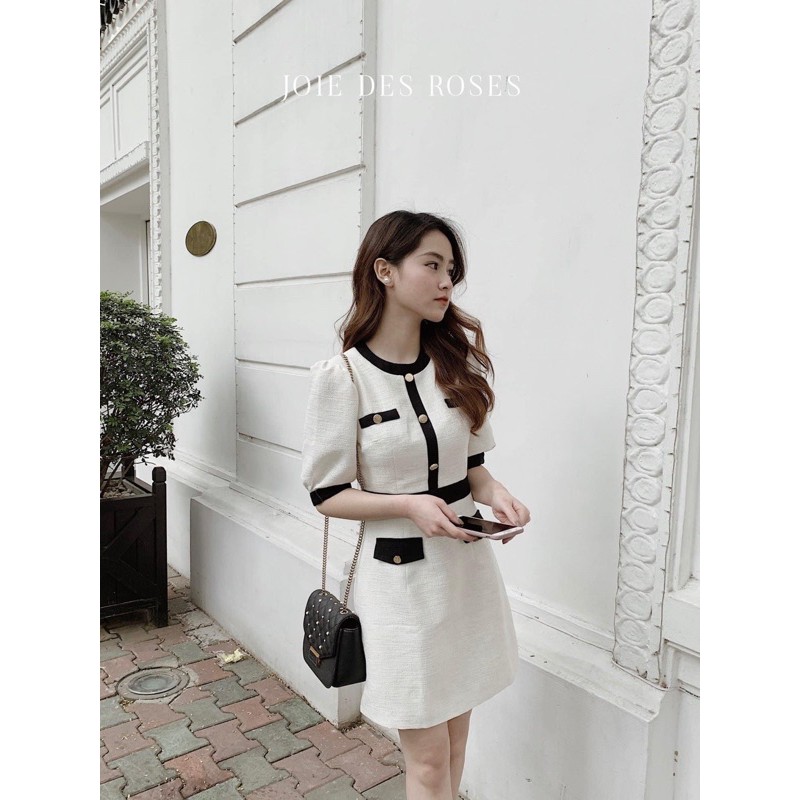 váy dạ trắng joie