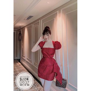 Bigsize Đầm tafta bèo sườn D637