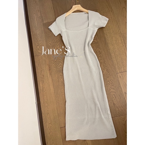 Jane sẵn váy ngắn  Váy dệt kim nữ mùa hè hot girl cổ vuông ôm eo phong cách thuần khiết gợi cảm ẢNH THẬT CUỐI