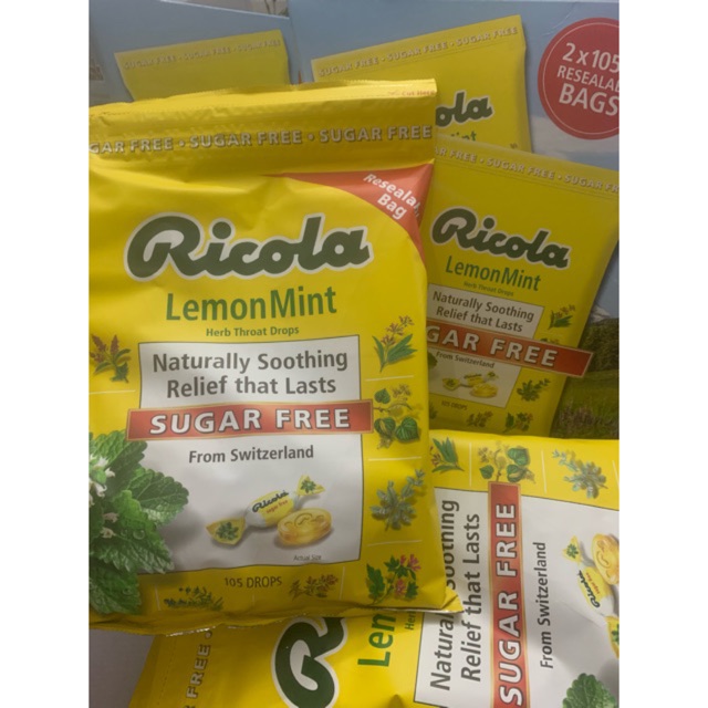 Kẹo Thông Ricola Lemon Mint - Sugar Free