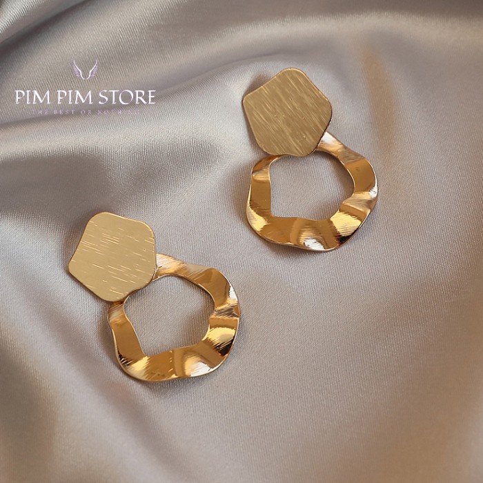 Khuyên tai nữ mạ vàng dáng thả trẻ trung chất liệu cao cấp bền màu không gỉ bông tai phong cách Hàn Quốc