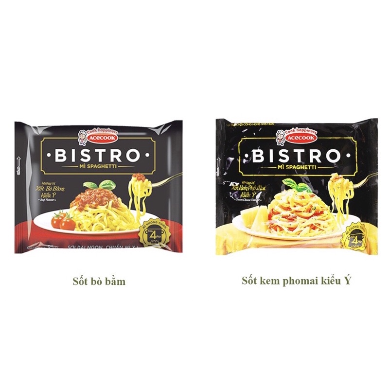 Mì Spaghetti Bistro Vị Xốt Bò Bằm | Xốt Kem Phô Mai Gói 95G