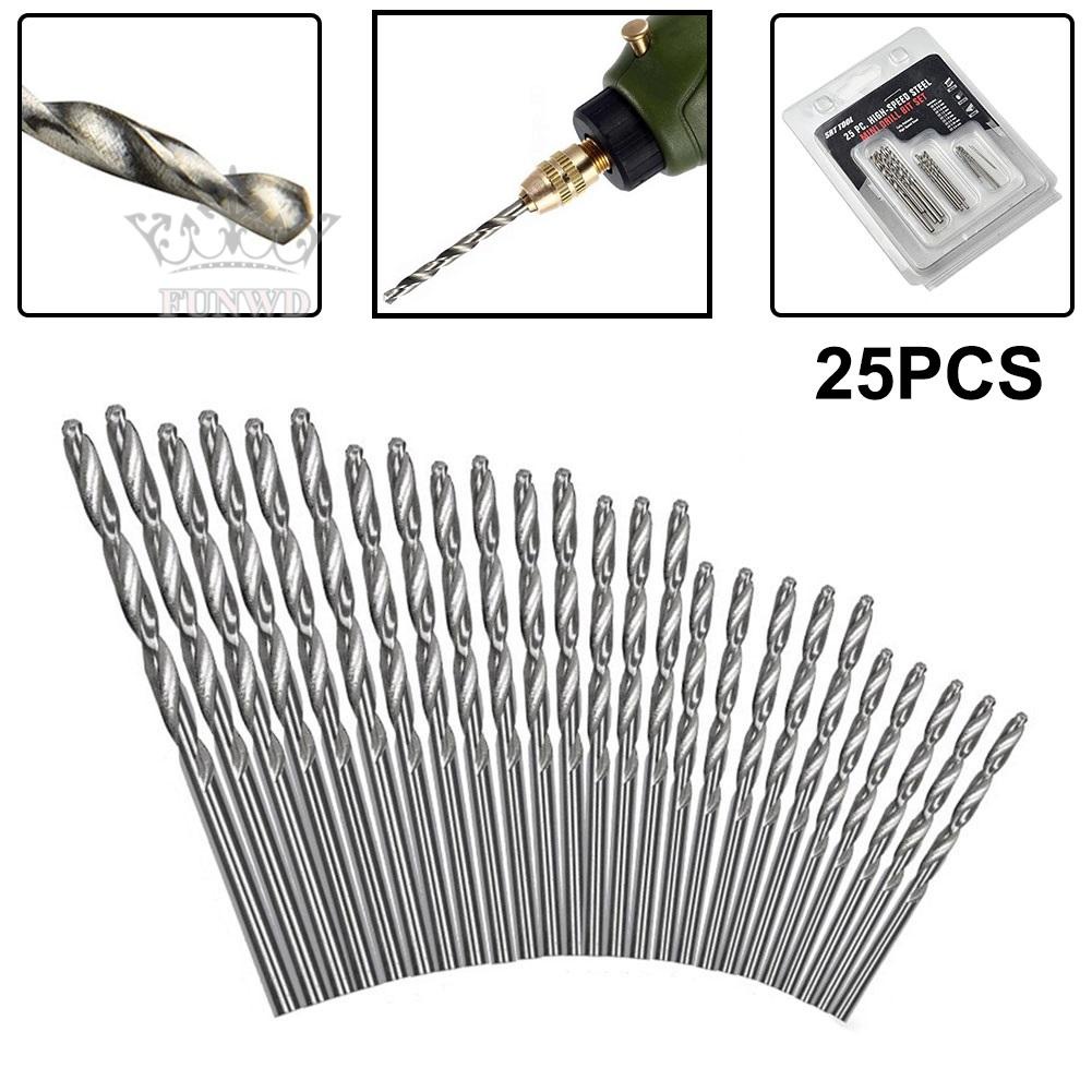 Bộ 25 Mũi Khoan Xoắn Nhỏ 0.5mm-3mm