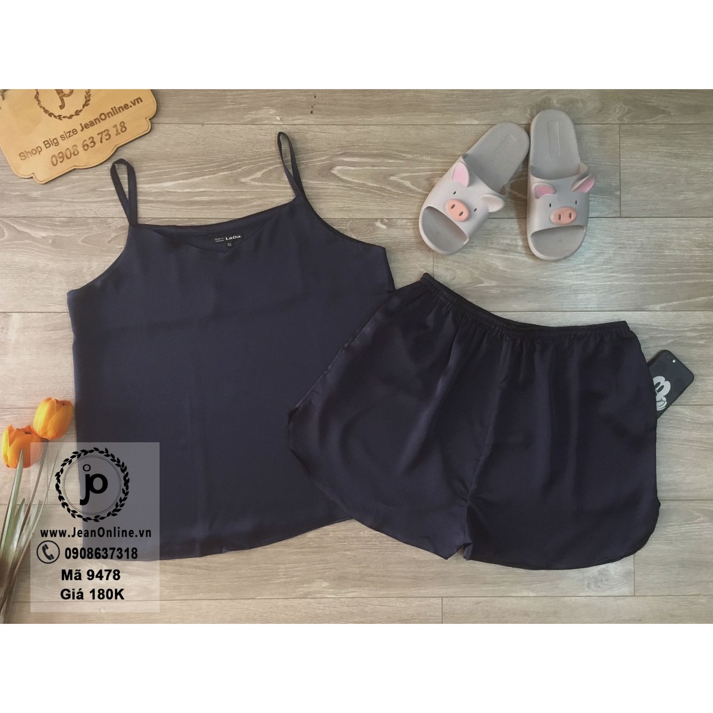 Bigsize Nữ - Độ Bộ 2 Dây Lụa (MS: 9478) đồ bộ, đồ ngủ mặc nhà