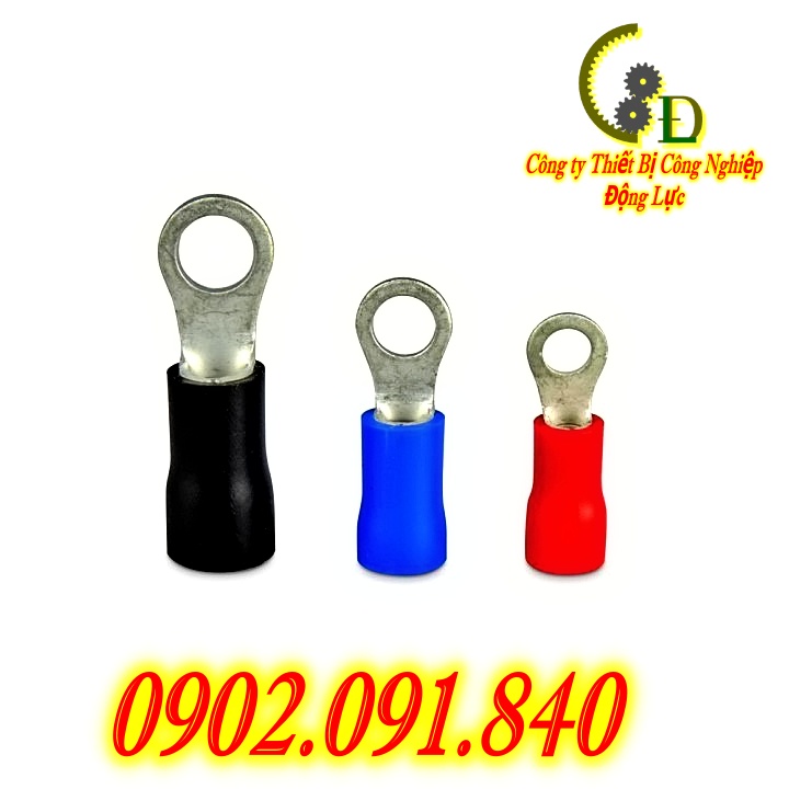 [100cái] Đầu cos dây điện tròn bọc nhựa RV 1.25-6-8, Đầu cốt bấm dây điện 0.5mm 1.5mm, cosse (cót) đồng đấu nối điện