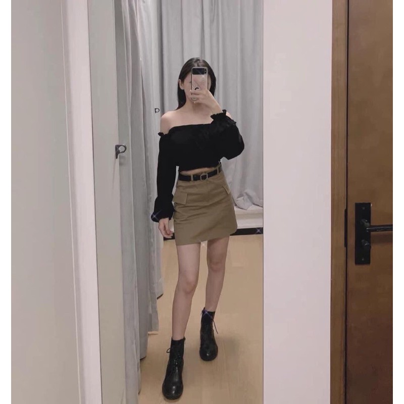 [ Mã FAMAYWA giảm 10K đơn 50K] váy kaki chữ A, 2 túi ốp | BigBuy360 - bigbuy360.vn