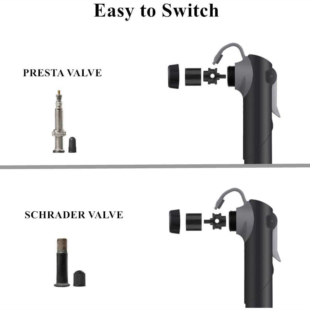 Bơm Lốp Xe Đạp Leo Núi Presta &amp; Schrader Đa Năng Chất Lượng Cao Siêu Bền Kèm Đồng Hồ Đo