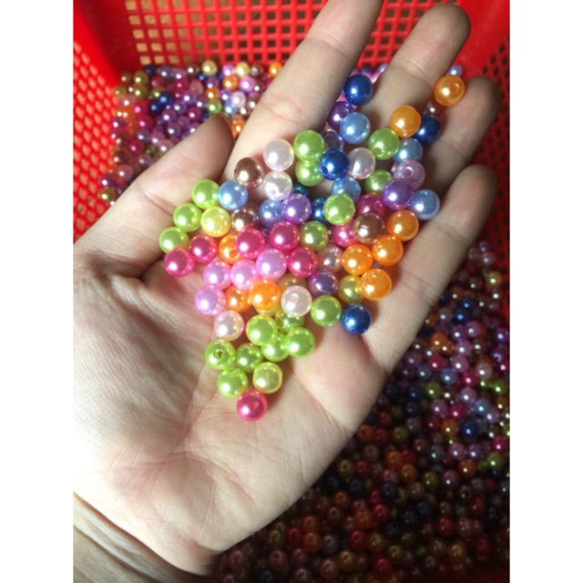 Hạt giả ngọc trai màu 8mm (100gr)