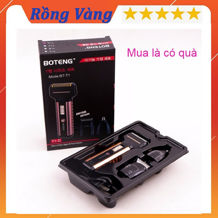 Tông đơ cắt tóc Boteng BT-T1 3 in 1 kiêm máy cạo râu, cắt lông mũi