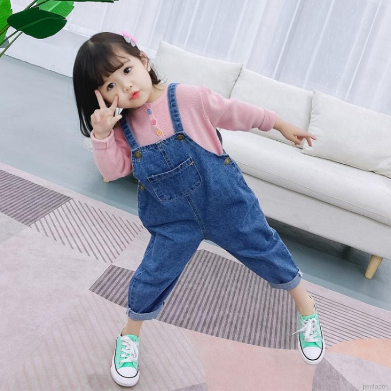 Quần Yếm Denim Cho Bé Gái