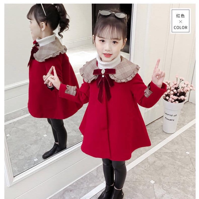 Áo dạ đỏ trẻ em