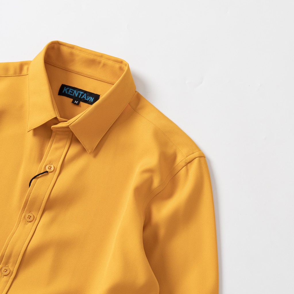 Áo sơ mi tay dài nam màu vàng KENTA SMD0085