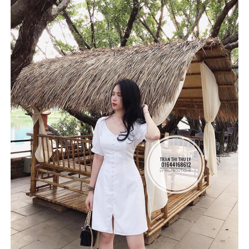 Đầm Nữ Cổ Tim Tay Phồng