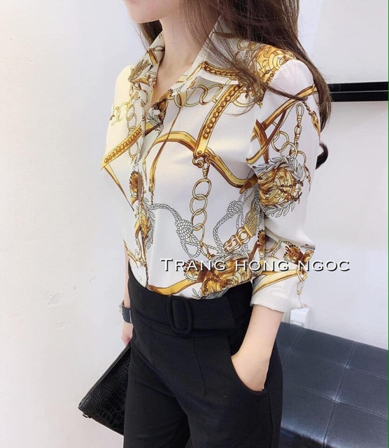 Áo sơ mi lụa xích