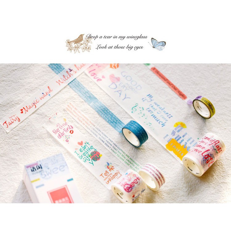 Set băng dính washi tape trang trí planner scrapbook WST111