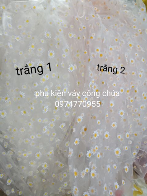 Vải voan lưới hoa cúc