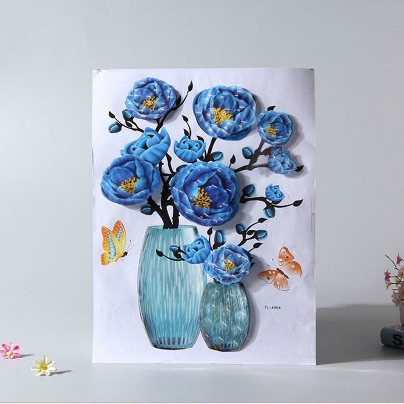 Dán hoa 3d nổi có sẵn keo