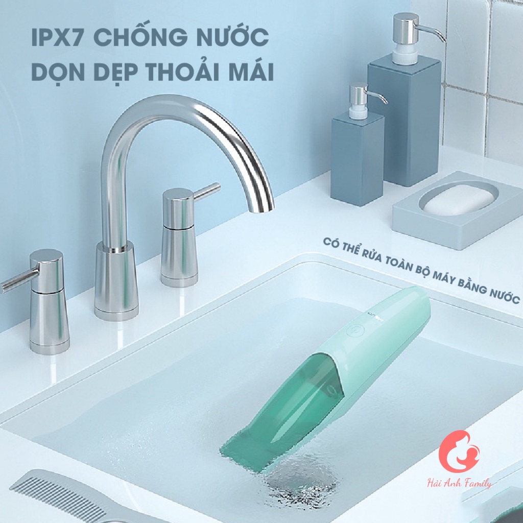 Tông đơ cắt tóc cho bé MISUTA có chức năng hút tóc  giúp bé không bị ngứa, an toàn cho bé