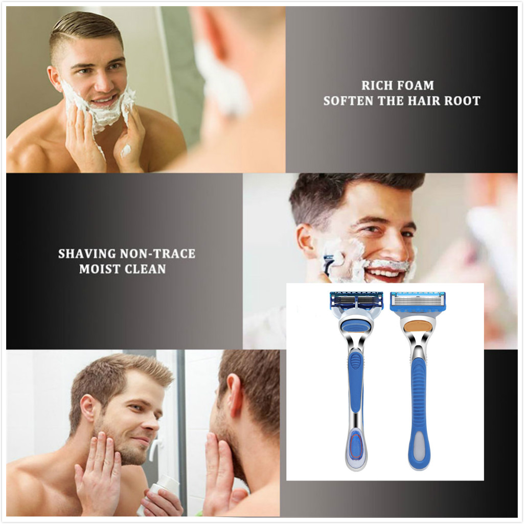 aaoottuuoo5.vn Men Manual Shaving Razor Handle Universal / Five-layer Blade Replaceable Hair Removal