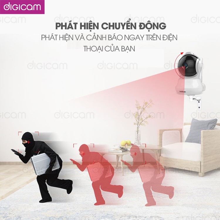 Camera Srihome SH020 - 3MP FHD - Kết nối wifi - Đàm thoại hai chiều - Phát hiện chuyển động | BigBuy360 - bigbuy360.vn