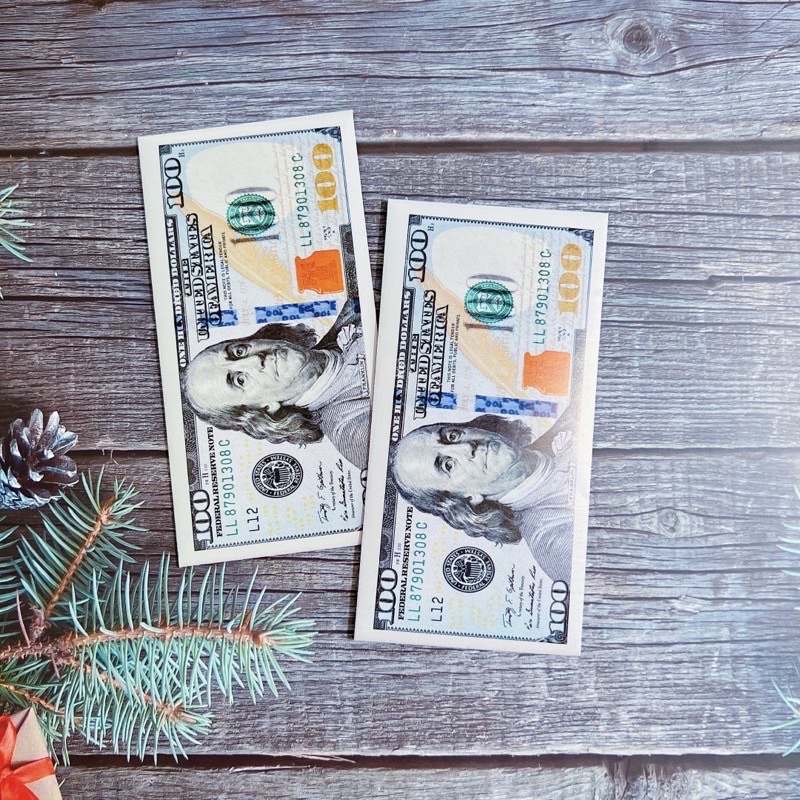 Lì Xì Xấp 10 Cái Mẫu Đô La Giấy Dày, Cứng Cáp