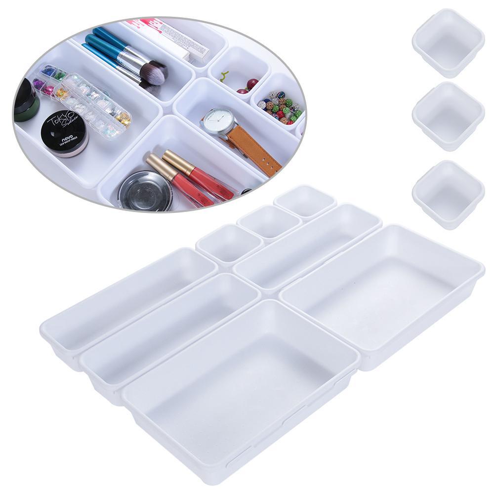 Set 8 Dụng Cụ Bằng Nhựa Giúp Tiết Kiệm Không Gian Cho Ngăn Tủ Chén Dĩa