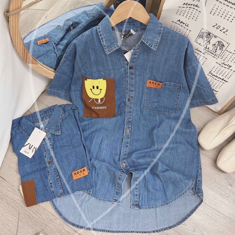 Áo sơ mi sticker jean