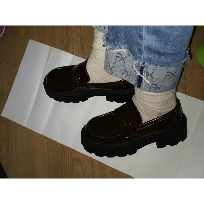 Giày lười oxford búp bê vintage đế bánh mì nữ kèm ảnh thật