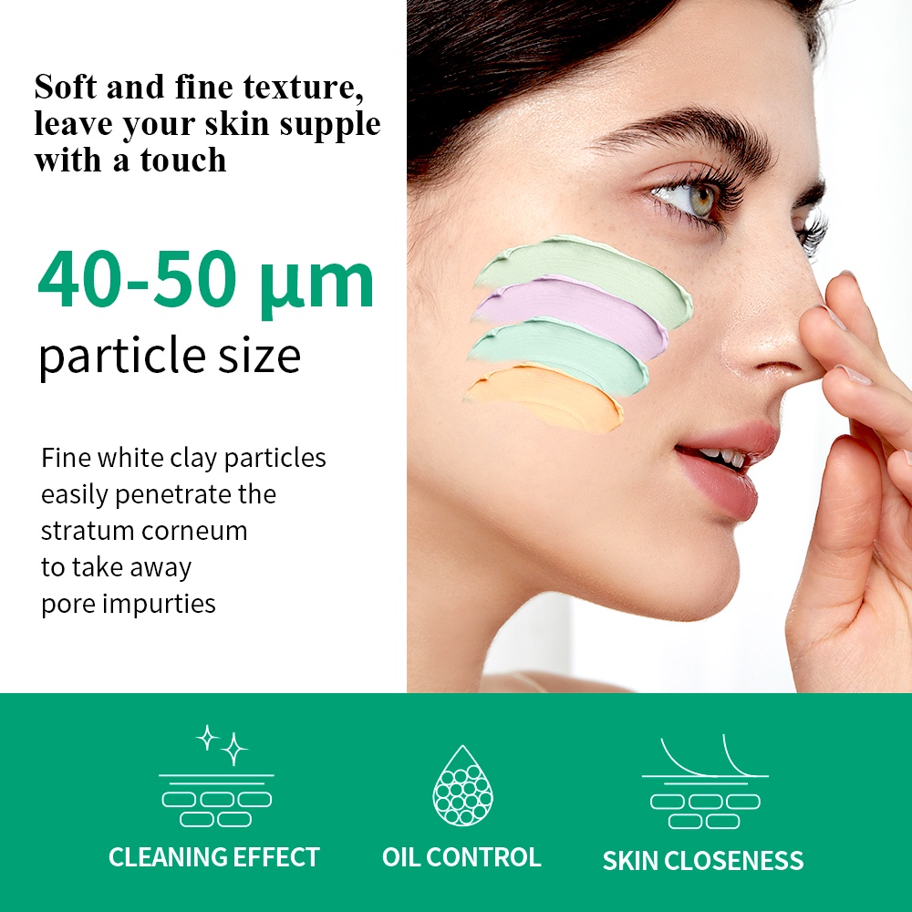 Mặt Nạ Đất Sét BREYLEE Chiết Xuất Từ Cây Trà/Lô Hội/Hoa Đào/Hoa Anh Đào Dưỡng Ẩm Kiểm Soát Dầu Làm Dịu Da 0.28oz/8g