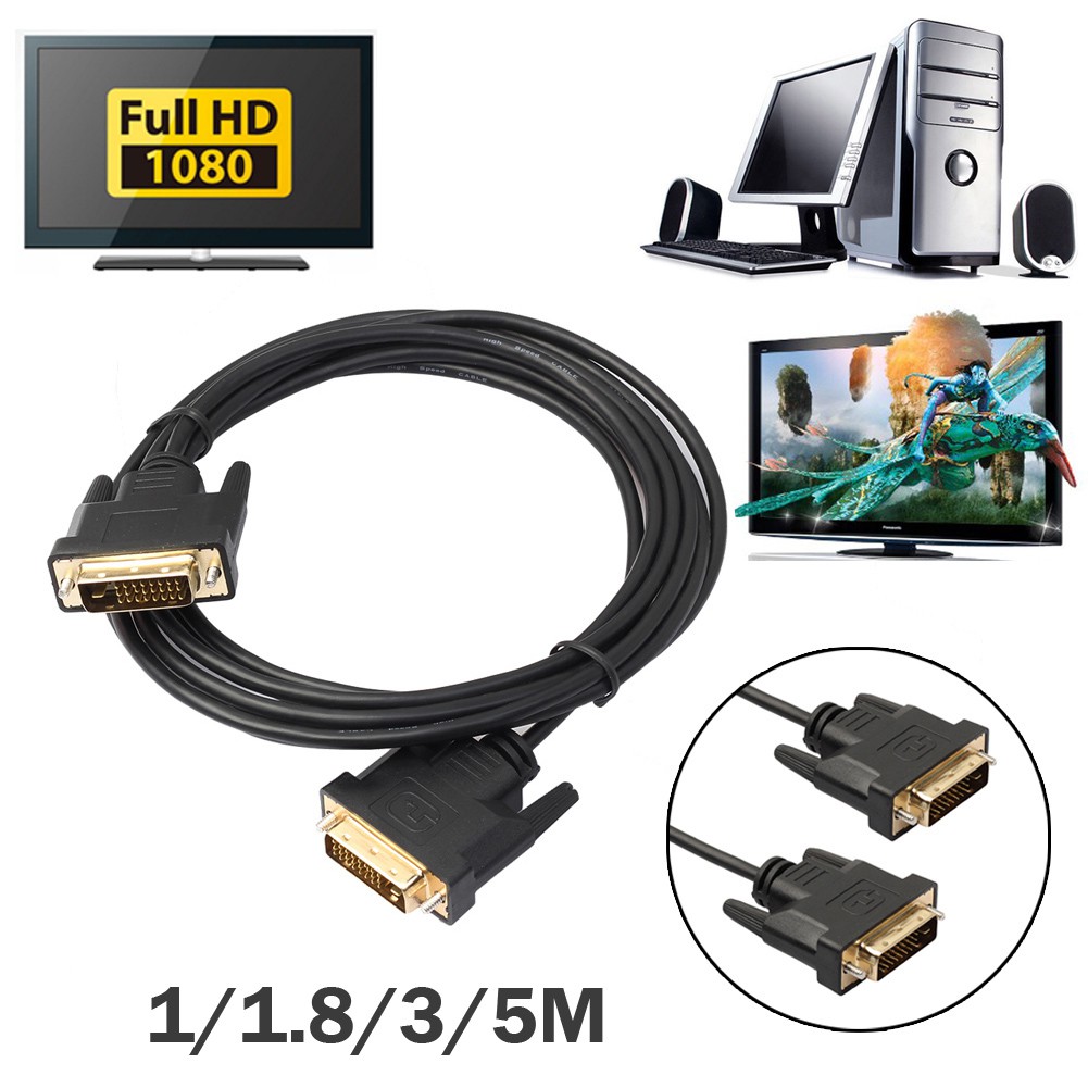 [rem]★Digital Monitor DVI D to DVI-D Gold Male 24+1 Pin Dual Link TV Cable