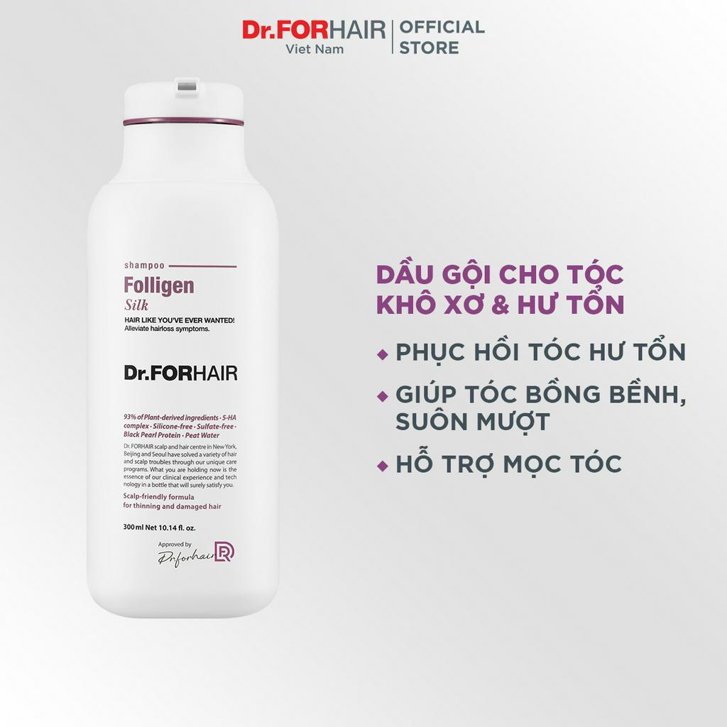 Dầu gội dành cho tóc mỏng và hư tổn Dr. FORHAIR Folligen Silk Shampoo 300ml