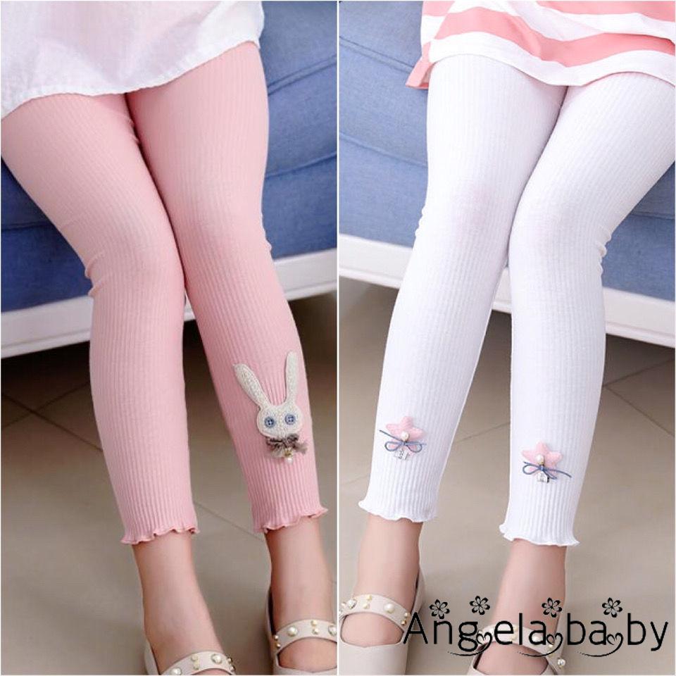 Quần Legging Co Dãn Họa Tiết Ngôi Sao Và Thỏ Đáng Yêu Cho Bé Gái