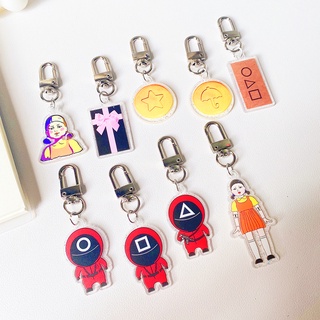 Móc khóa Winzige phim Squid Game chất liệu Acrylic ánh kim dễ thương xinh xắn